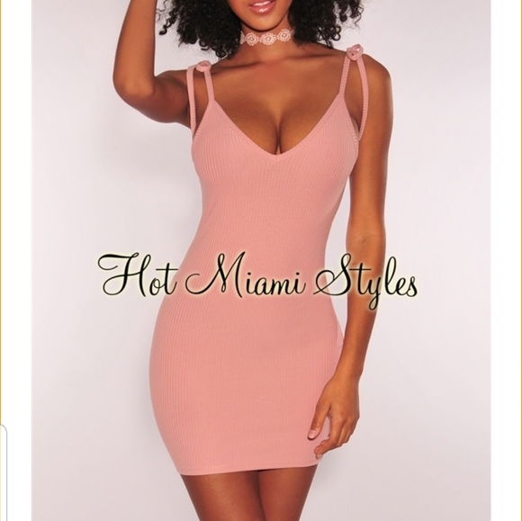 Blush Ribbed Knit Dress - Picture 1 of 2